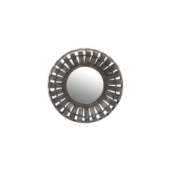 Miroir Rond Petit Bois Marron Foncé