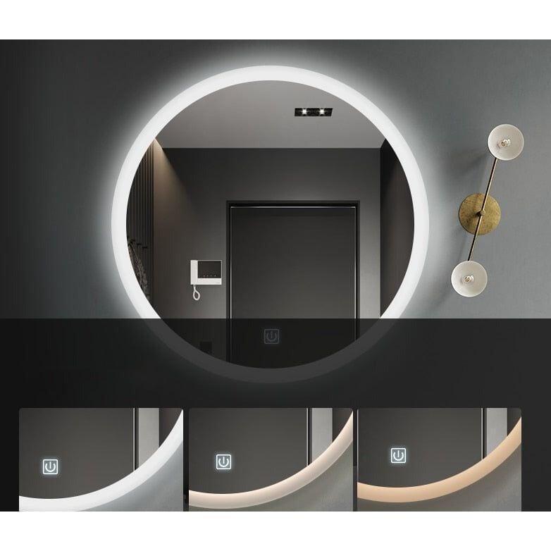 Miroir Rond Salle de Bain | Azuré | Designix - Miroir 3 Couleurs 50cm  - https://designix.fr/