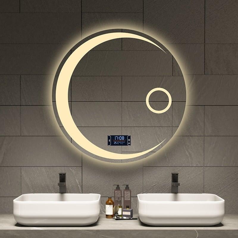 Miroir Rond Salle de Bain | Lueur de Lune - Designix Miroir Diamètre 40cm