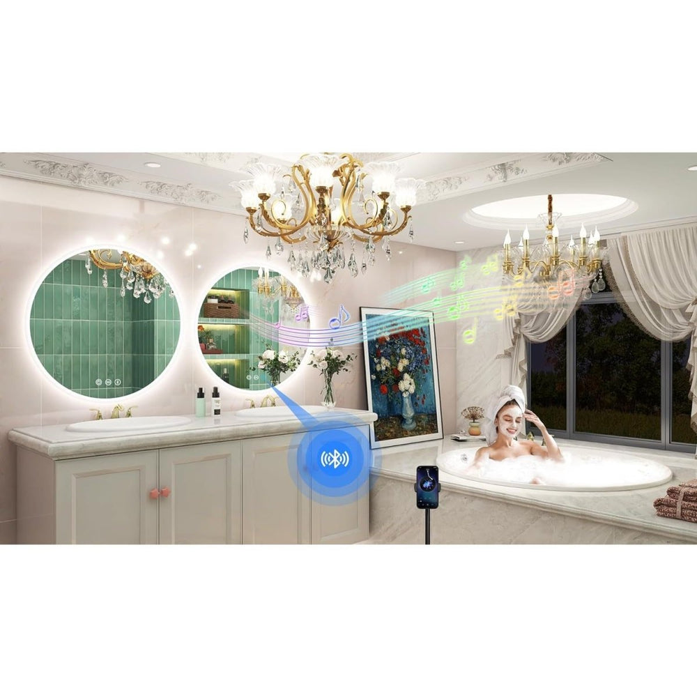 Miroir Salle de Bain Anti Buée 60cm | Crux - Designix Miroir Ukm3202 - Mandela 60 Cm