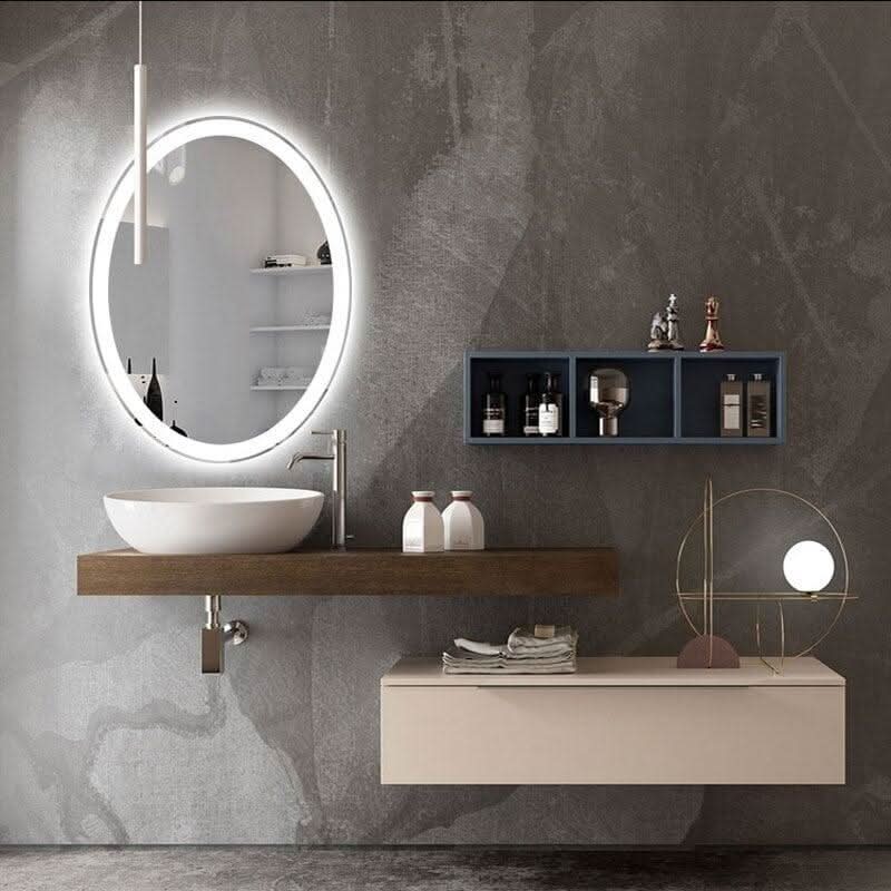 Miroir Salle de Bain LED Tactile Ovale | Reflet Précieux - Designix Miroir Désembuage