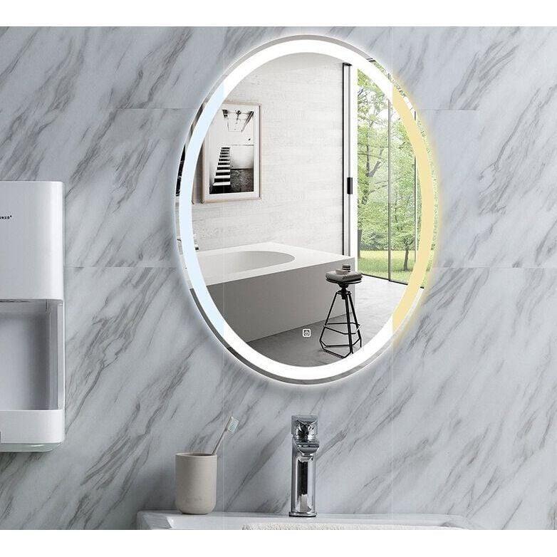 Miroir Salle de Bain LED Tactile Ovale | Reflet Précieux | Designix - Miroir Désembuage - https://designix.fr/