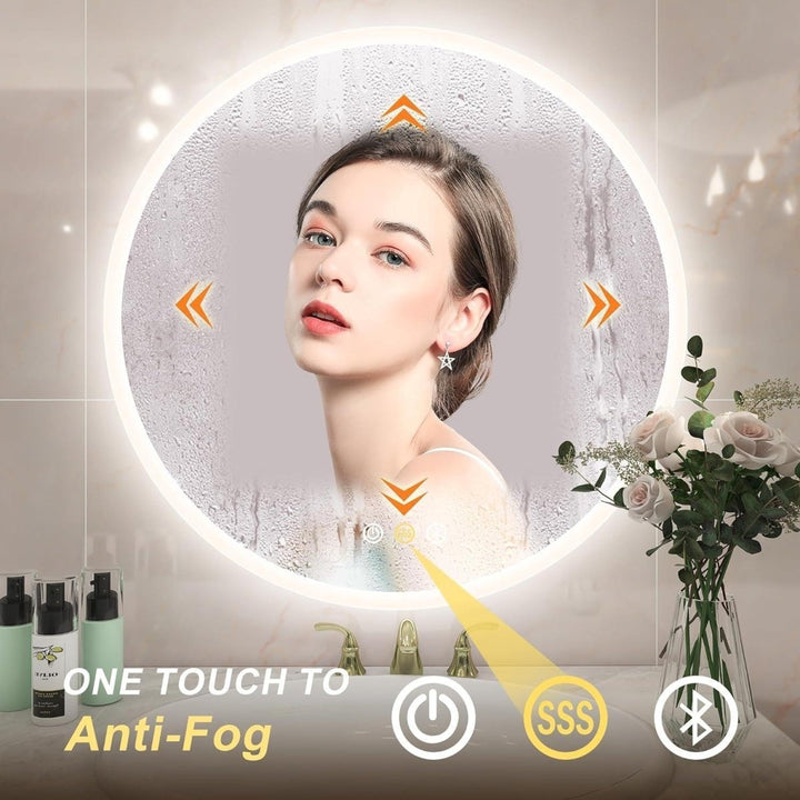 Miroir Salle de Bain Rond Bluetooth | Nimbus - Designix Miroir M3202 Mandera Marron (Bluetooth) 80 Cm