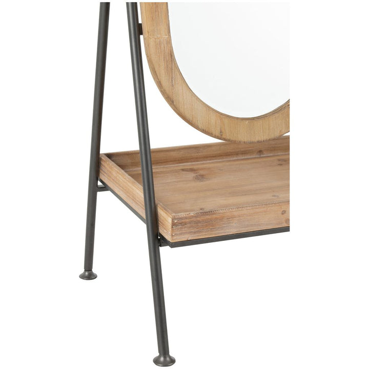 Miroir Sur Pied Avec Étagère Bois Métal - Designix