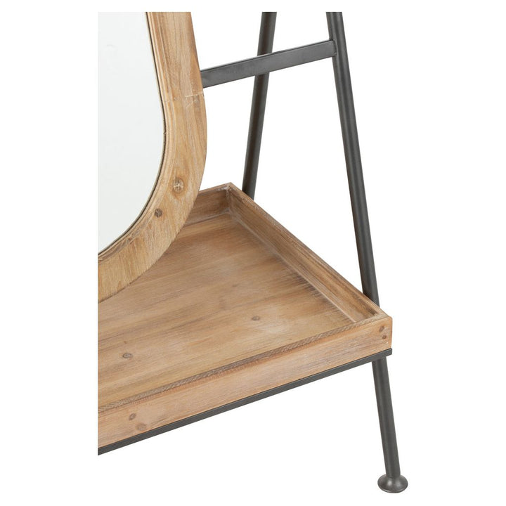 Miroir Sur Pied Avec Étagère Bois Métal - Designix