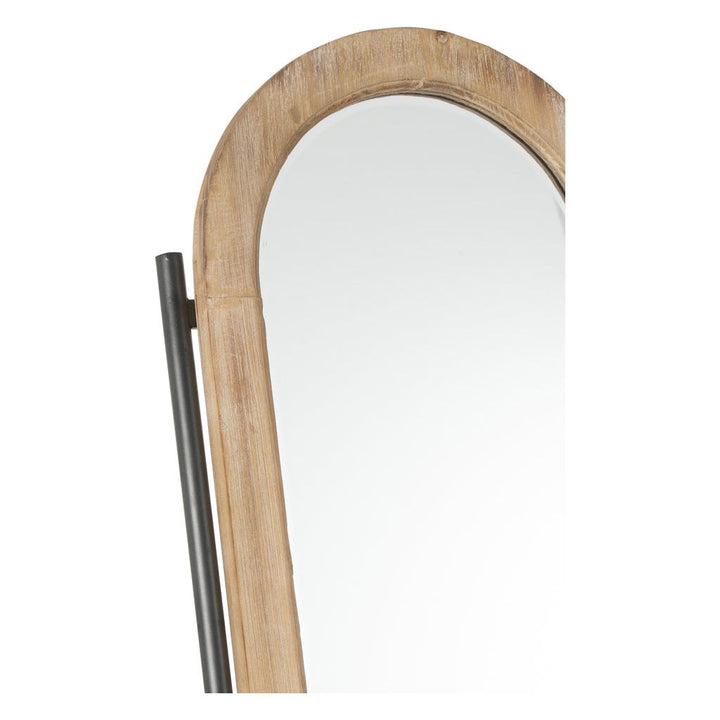 Miroir Sur Pied Avec Étagère Bois Métal - Designix