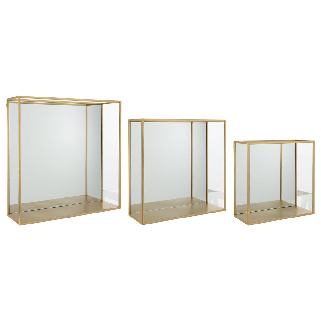 Miroirs Muraux Carrés Dorés - Designix