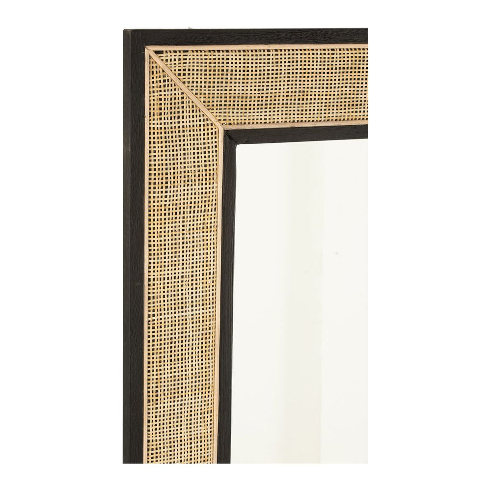 Miroir Molly en bois exotique / rotin noir grand | Designix -     - https://designix.fr