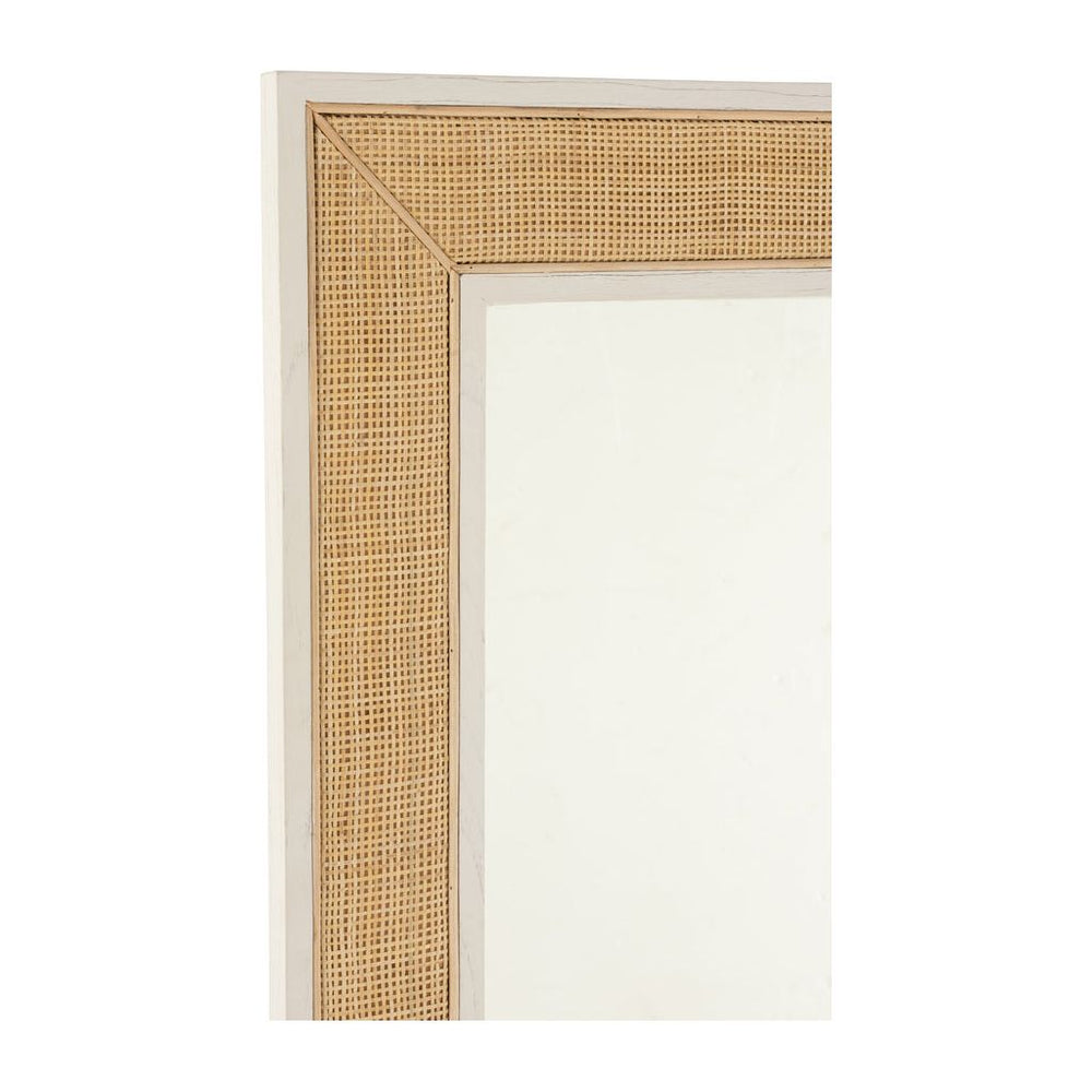 Miroir Molly en bois exotique / rotin blanc grand | Designix -     - https://designix.fr