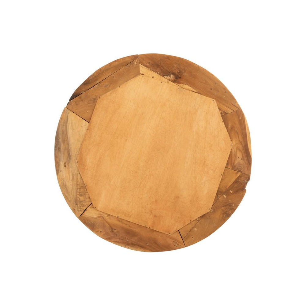 Miroir rond en morceaux de bois de teck naturel moyen | Designix -     - https://designix.fr