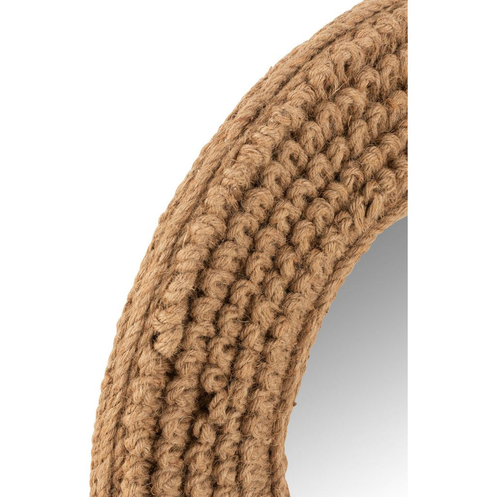 Miroir rond en jute tissé naturel grand | Designix -     - https://designix.fr