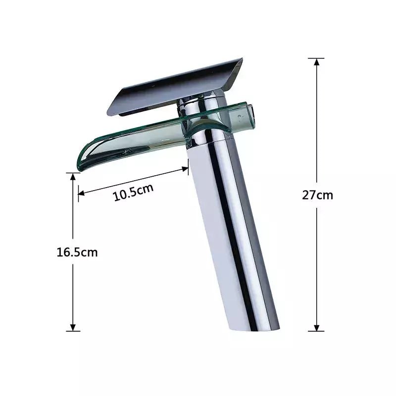 Mitigeur Cascade Lavabo | Splendeur Naturelle - Designix Mitigeur Lavabo 27 cm | Noir & Bronze