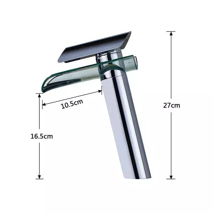 Mitigeur Cascade Lavabo | Splendeur Naturelle - Designix Mitigeur Lavabo 27 cm | Noir & Bronze