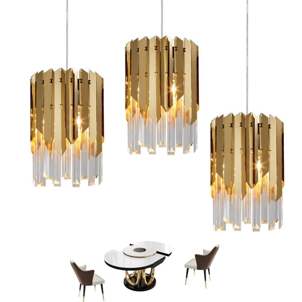 Petit rond en cristal doré moderne et luxueux | Designix - Amazon - https://designix.fr/