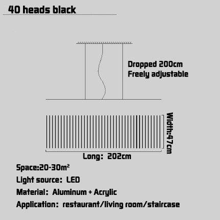 Lampe pendante moderne à LED nordique | Designix - Amazon 40 heads Horizontal Remote dimming - https://designix.fr/