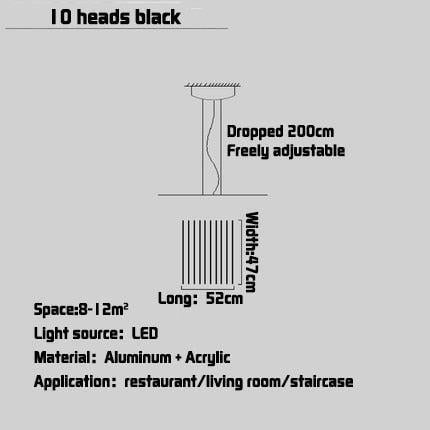 Lampe pendante moderne à LED nordique | Designix - Amazon 10 heads Horizontal Remote dimming - https://designix.fr/