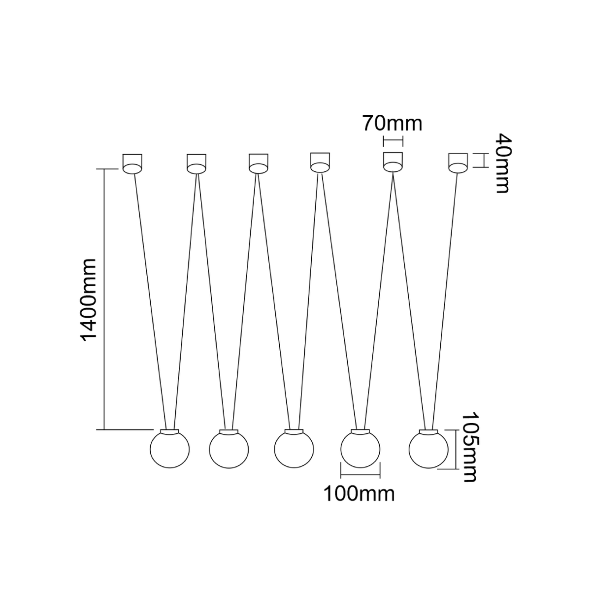 Suspension Movo V, verre