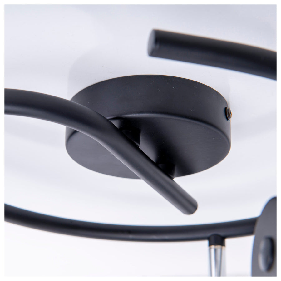Plafonnier Casco noir, Ø 48 cm