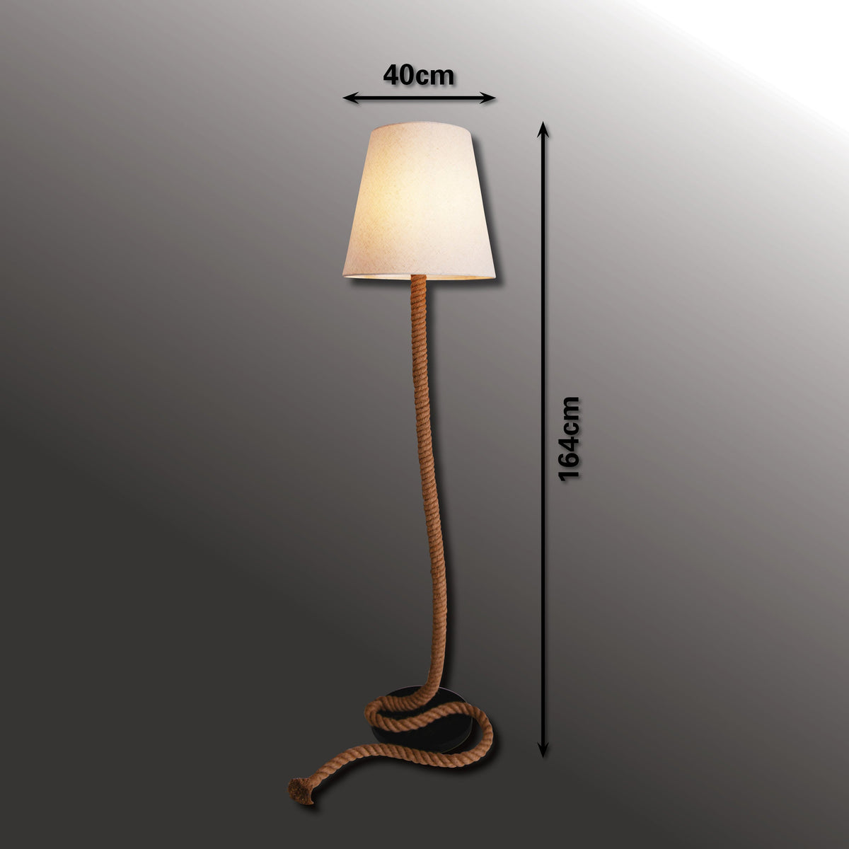Lampadaire Rope bois, tissu
