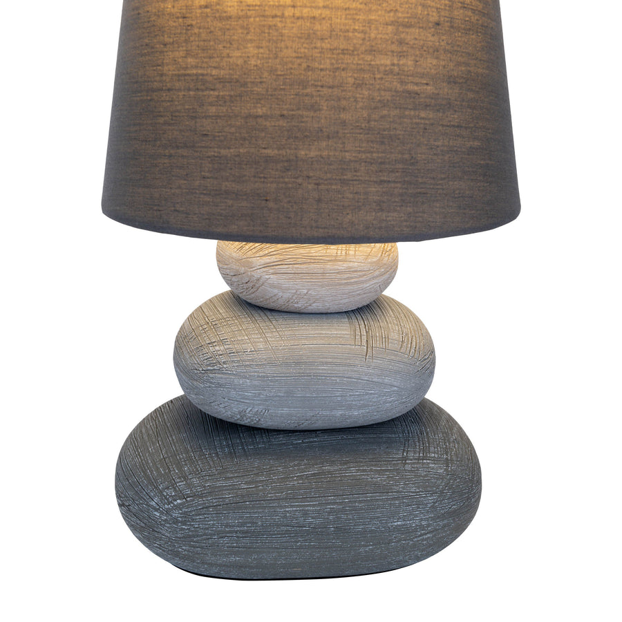 Lampe à poser Stoney grise, tissu (3045216)