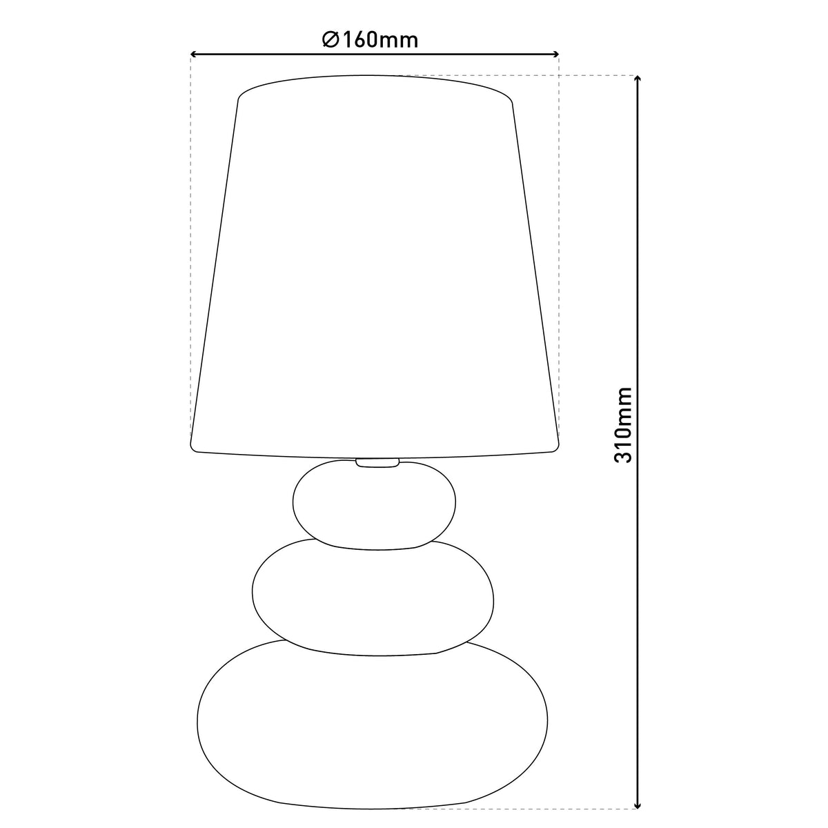 Lampe à poser Stoney bleu, tissu