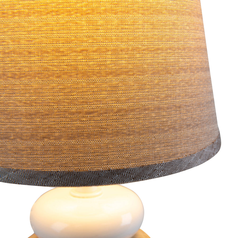 Lampe à poser Stoney marron, tissu (3179314)