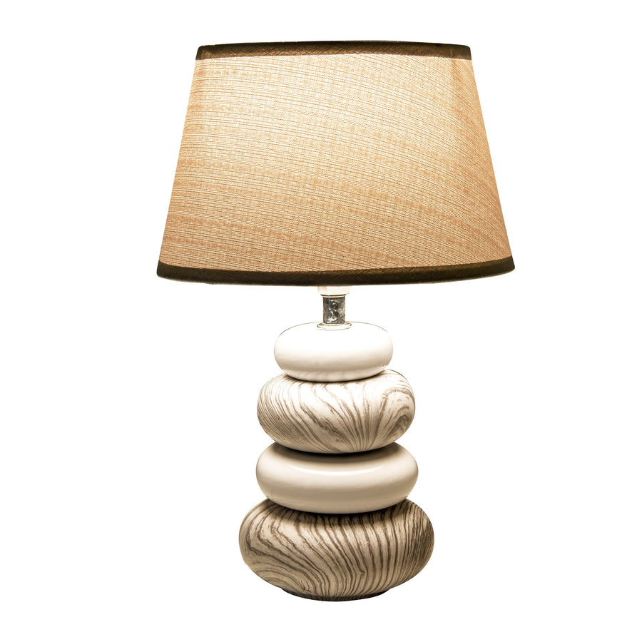 Lampe à poser Stoney grise, tissu (3179316)