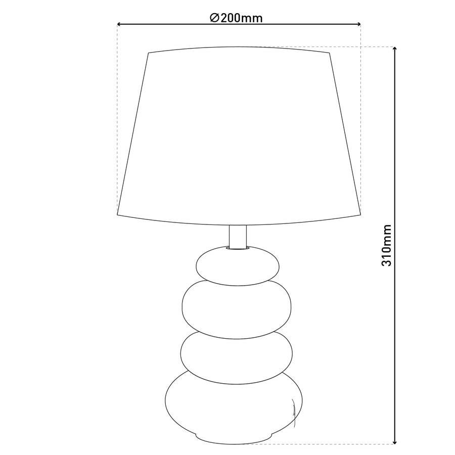 Lampe à poser Stoney grise, tissu (3179316)