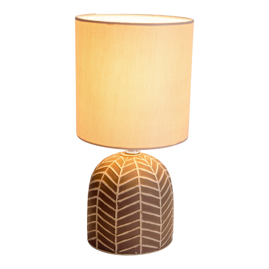 Lampe à poser Folio marron, tissu