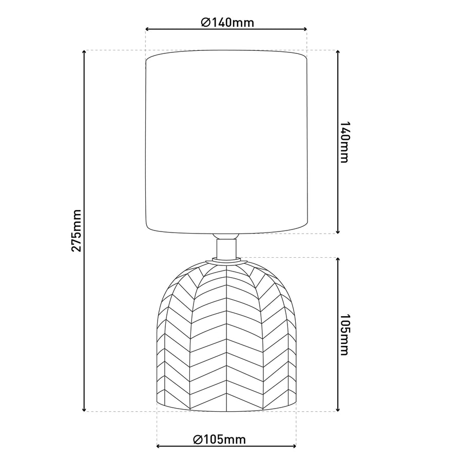 Lampe à poser Folio marron, tissu
