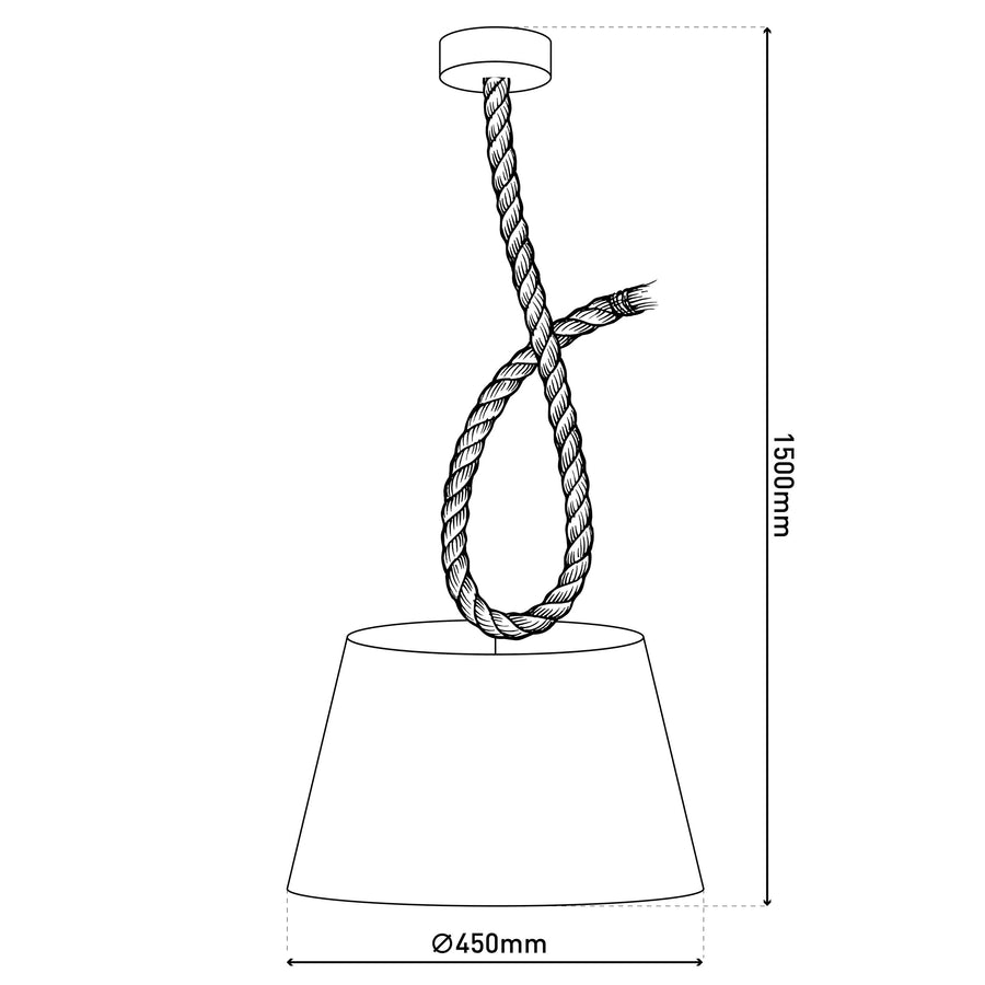 Suspension Rope bois, tissu