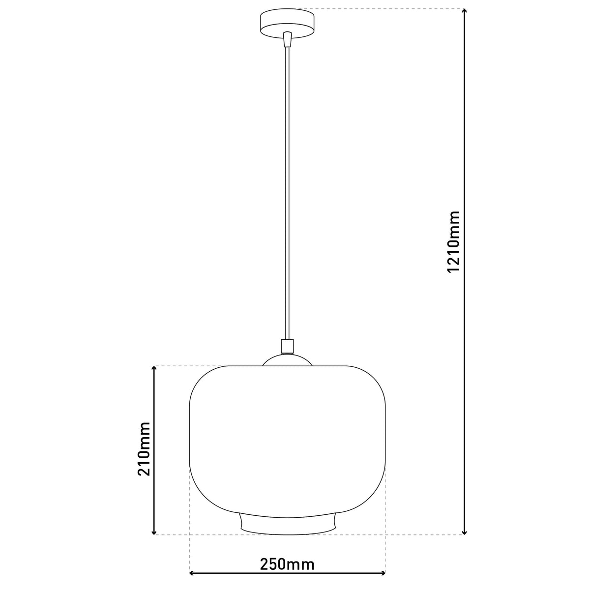 Suspension Vaso anthracite et fumée, verre