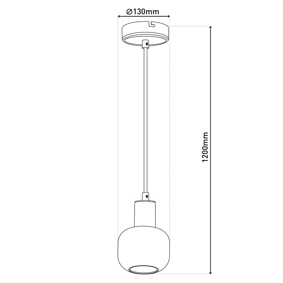 Suspension Fumoso noire, verre, H 120 cm (6116622)