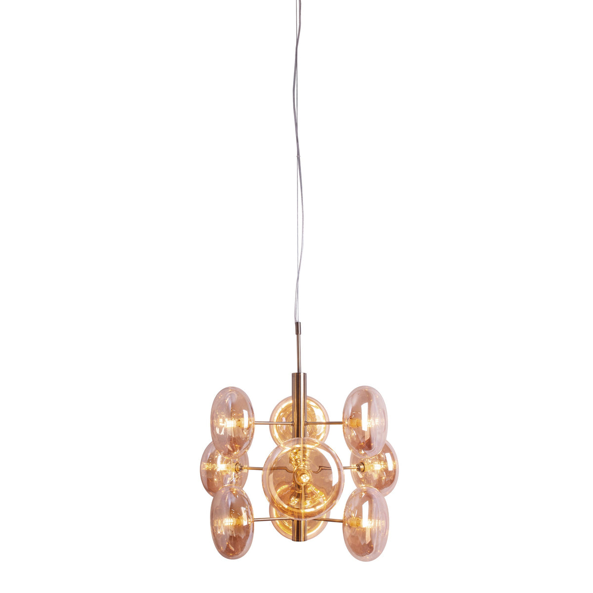 Suspension Orion ambrée, verre
