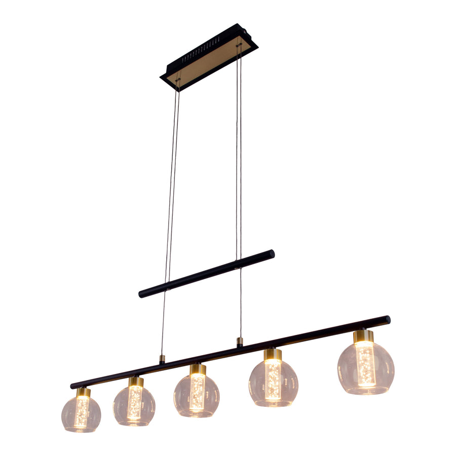 Suspension Brass noire, verre