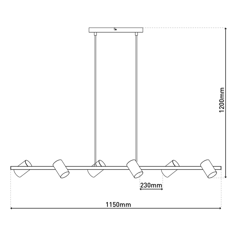 Suspension Frida noire, H 120 cm (7094822)