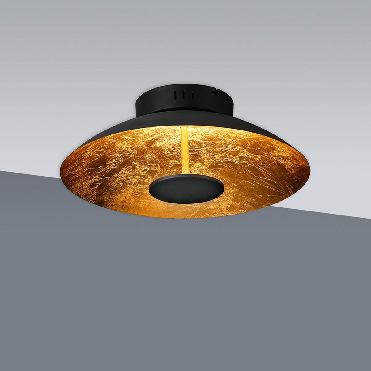 Plafonnier Firenze noir et doré, Ø 40 cm