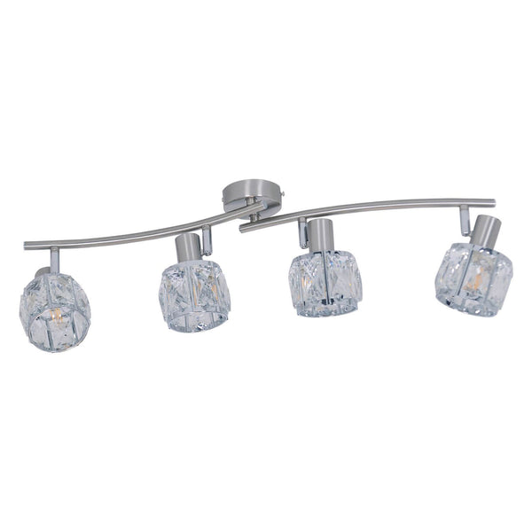 Plafonnier Josefa transparent, verre, L 70 cm