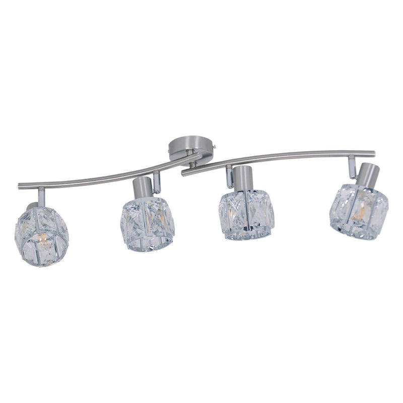 Plafonnier Josefa transparent, verre, L 70 cm