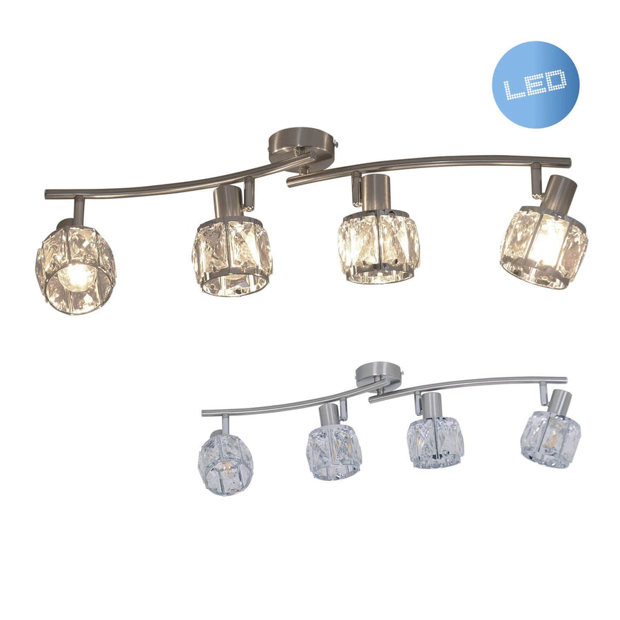 Plafonnier Josefa transparent, verre, L 70 cm