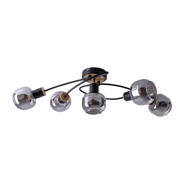 Plafonnier Fumoso noir, verre, L 67,5 cm