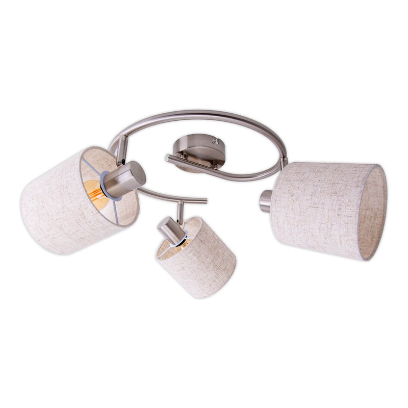 Plafonnier Maron bois, tissu, Ø 52 cm