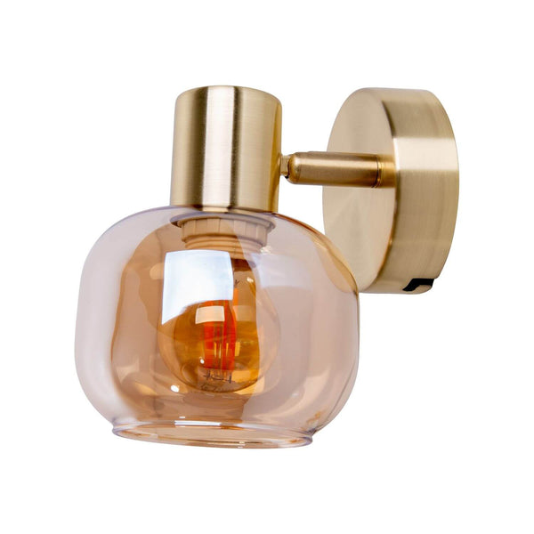 Plafonnier Libby laiton, verre, H 16 cm