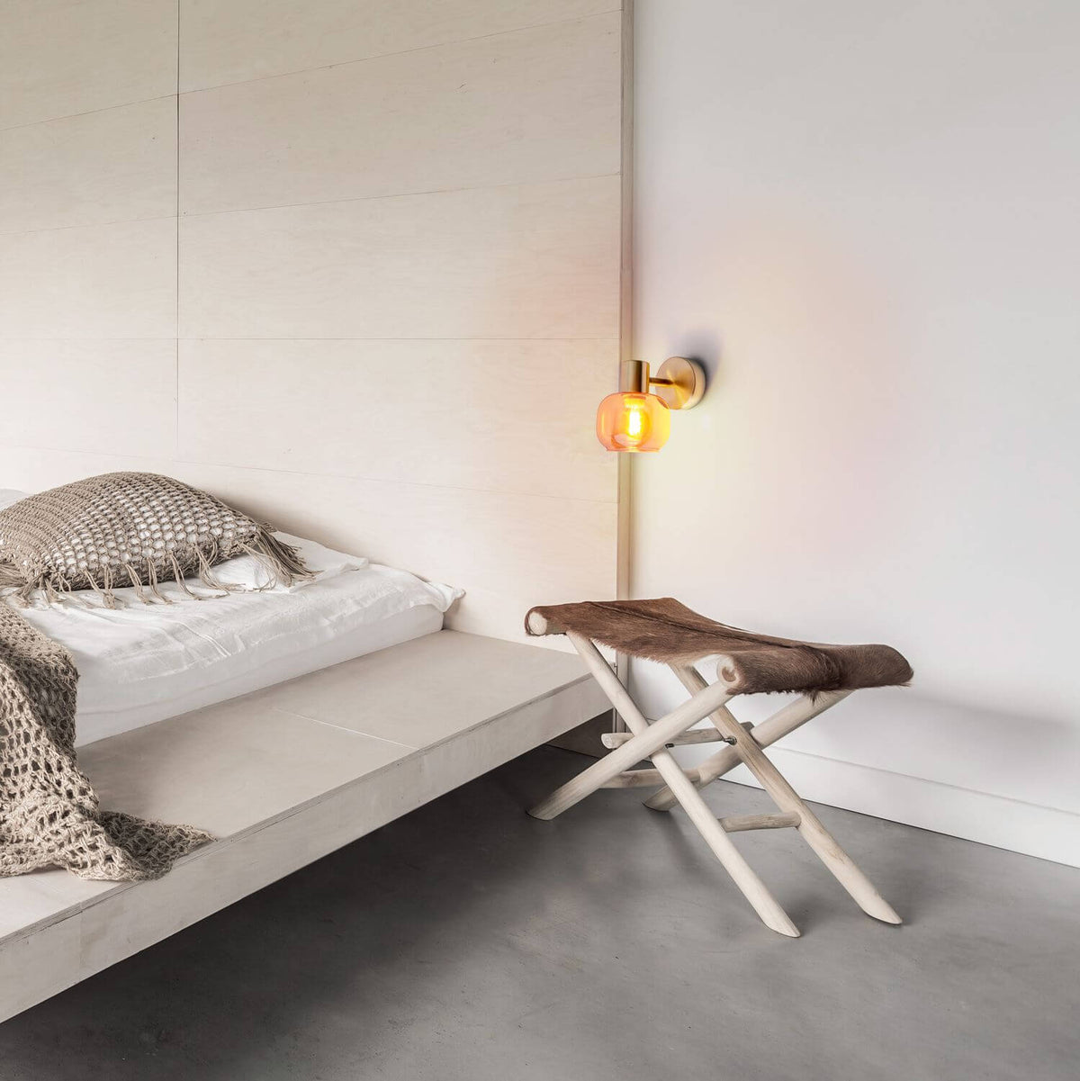 Plafonnier Libby laiton, verre, H 16 cm