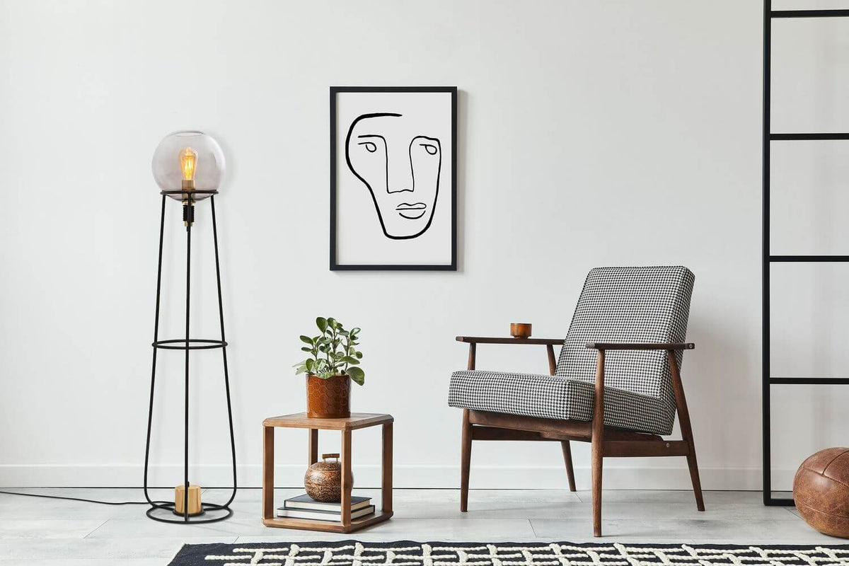 Lampadaire Stelo noir, verre