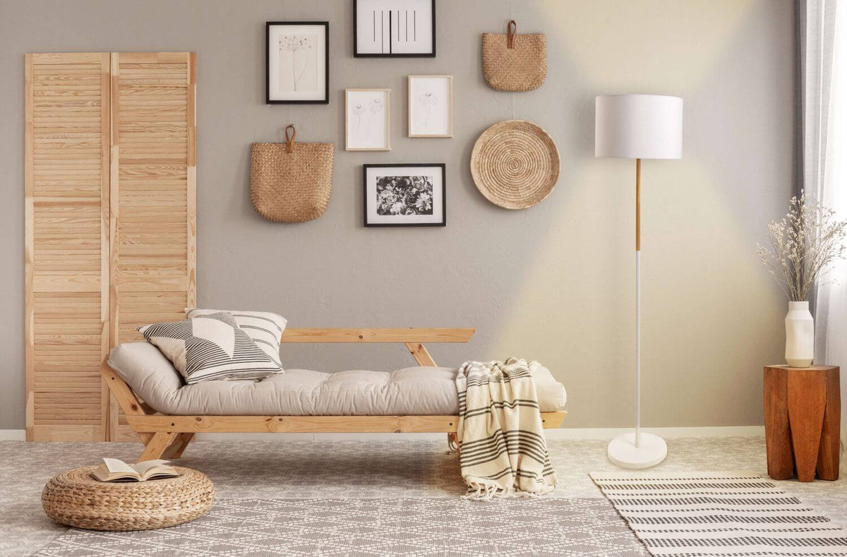 Lampadaire Tessile blanc, tissu