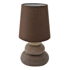 Lampe à poser Stoney marron, tissu (3045214)