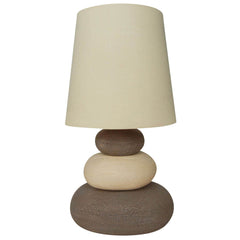 Lampe à poser Stoney bois, tissu