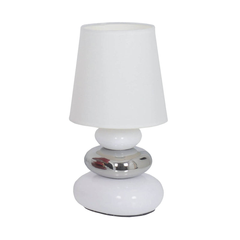 Lampe à poser Stoney blanche, tissu