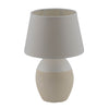 Lampe à poser Talia blanche et beige, tissu